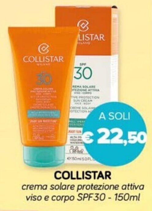 Il Tulipano COLLISTAR crema solare protezione attiva viso e corpo SPF30 - 150ml offerta