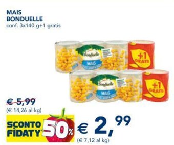 Esselunga MAIS BONDUELLE conf. 3x140 g+1 gratis offerta