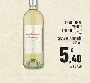 Conad Santa margherita chardonnay vigneti delle dolomiti igt offerta