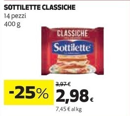 Coop Sottilette classiche offerta
