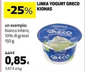 Coop Kionas linea yogurt greco offerta
