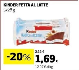 Coop Ferrero kinder fetta al latte offerta