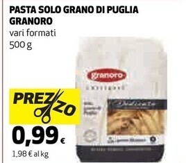 Coop Granoro pasta solo grano di puglia offerta