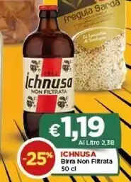 Crai Ichnusa birra non filtrata offerta