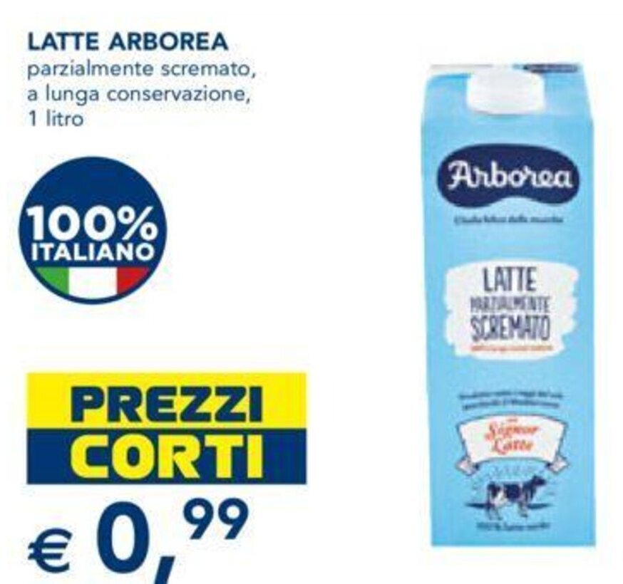 Esselunga LATTE ARBOREA parzialmente scremato, a lunga conservazione, 1 litro offerta