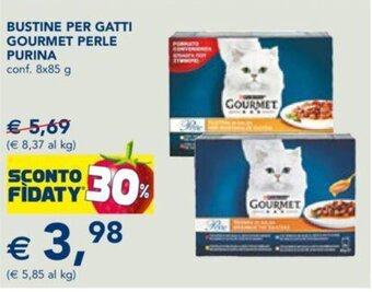 Esselunga BUSTINE PER GATTI GOURMET PERLE PURINA conf. 8x85 g offerta