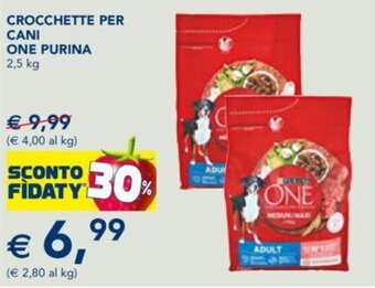 Esselunga CROCCHETTE PER CANI ONE PURINA 2,5 kg offerta