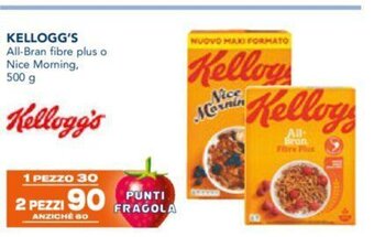 Esselunga KELLOGG'S All-Bran fibre plus o Nice Morning, 500 g offerta