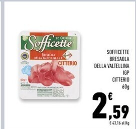 Conad Superstore Citterio sofficette bresaola della valtellina igp offerta