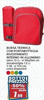 Happy Casa Borsa termica con portabottiglia rivestimento interno in alluminio offerta