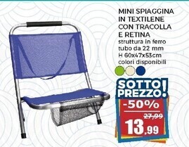Happy Casa Mini spiaggina in textilene con tracolla e retina offerta