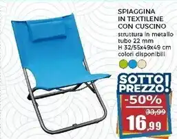 Happy Casa Spiaggina in textilene con cuscino offerta