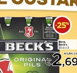 Crai Becks birra offerta