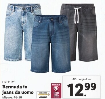 Lidl Livergy bermuda in jeans da uomo offerta