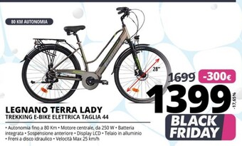 Comet Legnano terra lady trekking e-bike elettrica taglia 44 offerta