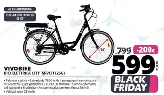 Comet Vivobike bici elettrica city (m-vcity26g) offerta