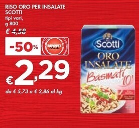 Bennet Scotti riso oro per insalate offerta