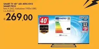 Smart tech smart tv 40'' led 40fa10v3