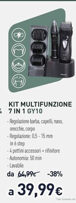 Unieuro Panasonic kit multifunzione 7 in 1 gy10 offerta