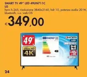 Bennet Lg smart tv 49'' led 49un711c offerta