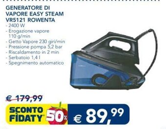 Esselunga GENERATORE DI VAPORE EASY STEAM VR5121 ROWENTA offerta