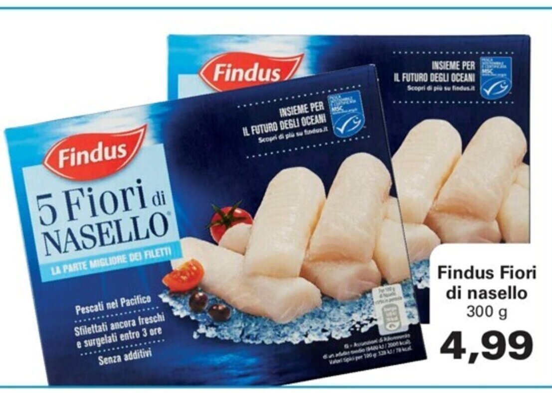 Alvama Findus Fiori di nasello 300 g offerta