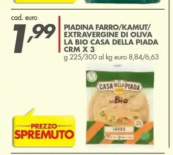 Casa Della Piada Piadina Farro/ Kamut/ Extravergine Di Oliva La Bio