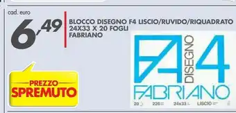 Italmark Faber Fabriano Blocco Disegno F4 Liscio offerta