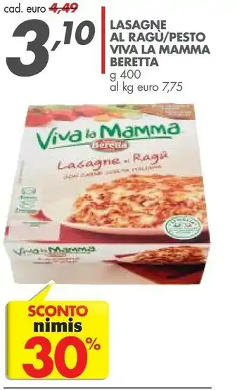 Italmark Beretta Vive La Mamma Lasagne Al Ragu / Pesto offerta