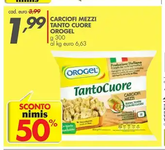 Italmark Orogel Carciofi Mezzi Tanto Cuore 300 G(ml) offerta