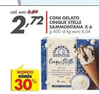 Italmark Sammontana 6 Coni Cinque Stelle Caffè 450 G(ml) offerta