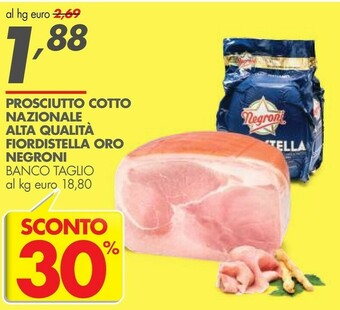 Italmark Negroni Prosciutto Cotto Nazionale Alta Qualita Fiordistella Oro offerta