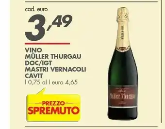 Italmark Mastri vernacoli Vino Muller Thurgau Doc/ Igt Cavit offerta