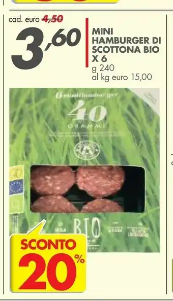 Italmark Bio Mini Hamburger Di Scottona X6 offerta