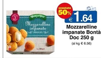 Sì con te Bontà doc mozzarelline impanate 250 g offerta