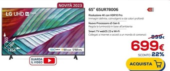 Euronics Lg 65 65ur78006 offerta