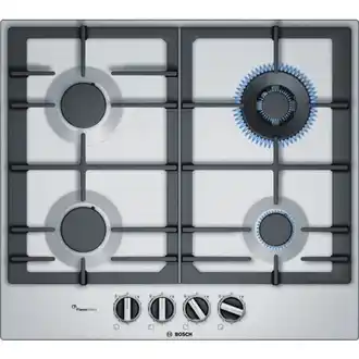 Euronics Bosch serie 6 pch6a5b90 piano cottura nero, acciaio inossidabile da incasso gas 4 fornello(i) offerta
