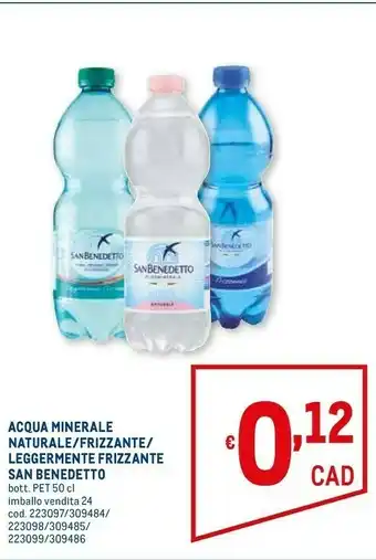 Metro San Benedetto Acqua Minerale Naturale/frizzante/ Leggermente Frizzante offerta