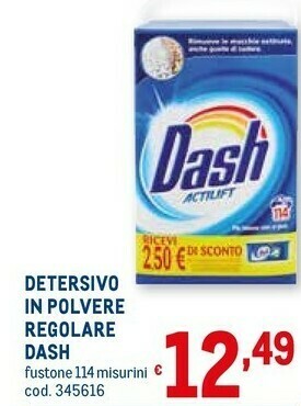 Metro Dash Detersivo In Polvere Regolare offerta
