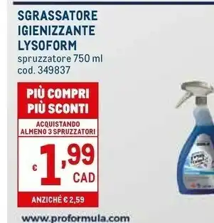 Metro Lysoform Sgrassatore Igienizzante offerta