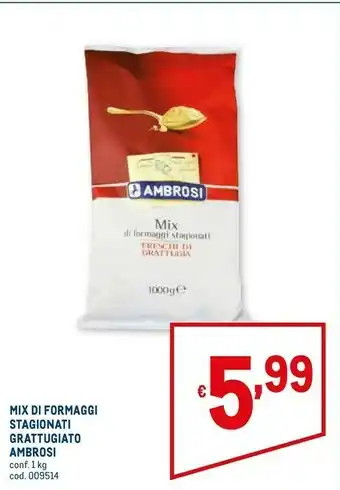Ambrosi Mix Di Formaggi Stagionati Grattugiato