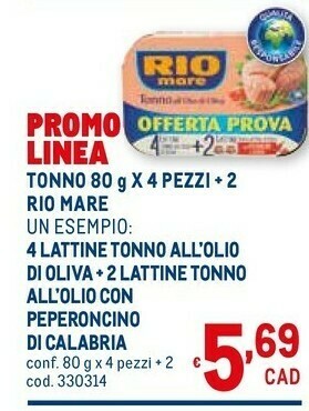 Metro Rio Mare Tonno All'Olio Di Oliva 80 G(ml) offerta