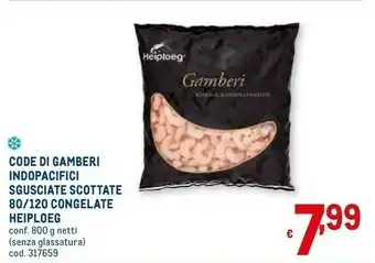 Metro Heiploeg Code Di Gamberi Indopacifici Sgusciate Scottate offerta