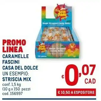 Metro Casa Del Dolce Caramelle Fascini Striscia Mix offerta