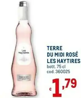 Metro Les Haytires Terre Du Midi Rose 750ml offerta