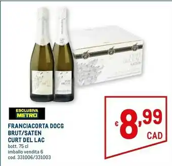 Metro Franciacorta Brut Docg 750ml offerta