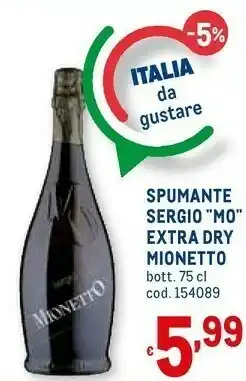 Metro Mionetto Sergio Spumante Extra Dry 750ml offerta