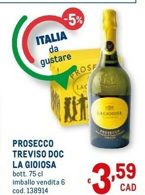 Metro La Gioiosa Prosecco Treviso Doc offerta