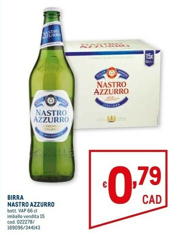 Metro Nastro Azzurro Birra 660 G(ml) offerta