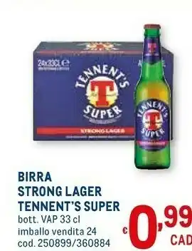 Metro Tennent's Super Birra Strong Lager offerta